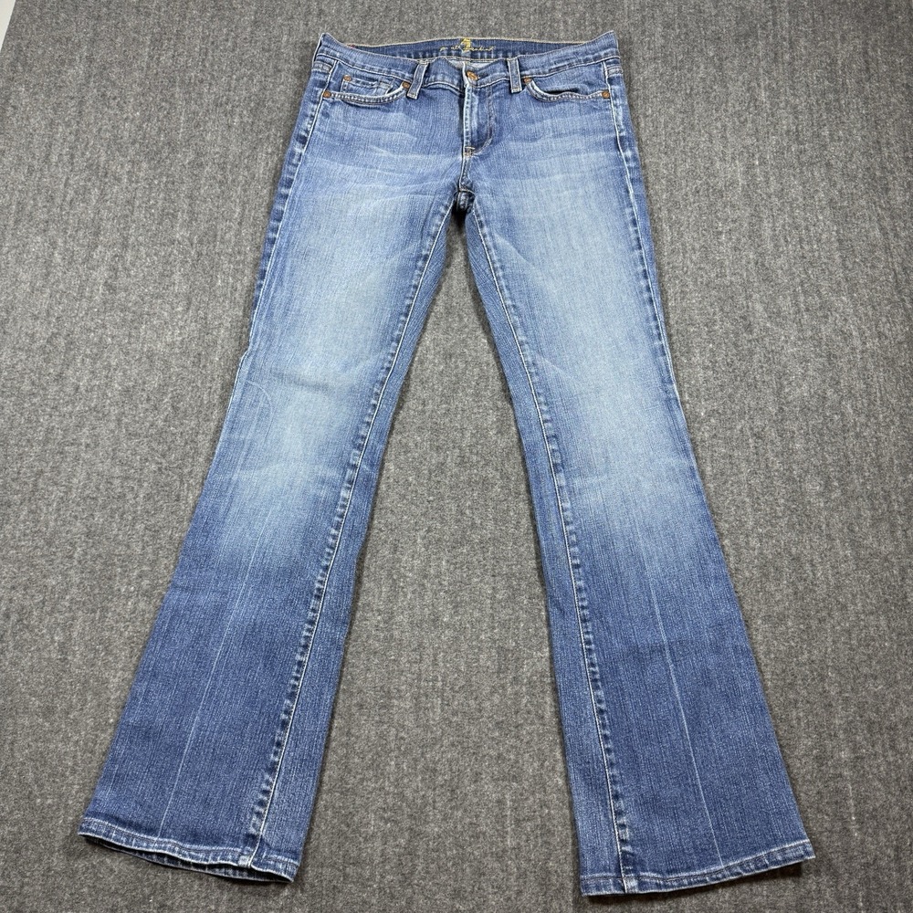 7 For All Mankind Jeans Womens 29 Bootcut Blue Wash Stretch Denim USA